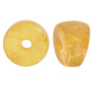 Perline separatrici a tubo curvo - 8x6 mm in acrilico - Giallo scuro glitter x6