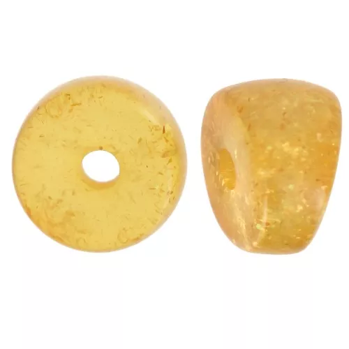 Perline separatrici a tubo curvo - 8x6 mm in acrilico - Giallo scuro glitter x6