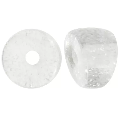 Perline separatrici a tubo curvo - 8x6 mm in acrilico - Trasparente glitter x6