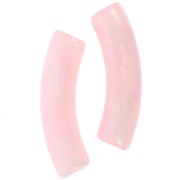 Perline tubolari curve in acrilico traslucido 33x8 mm - Perla rosa chiaro marmorizzata x6