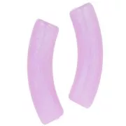 Perline tubolari curve in acrilico traslucido 33x8 mm - Perla lilla marmorizzata x6