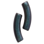 Perla a tubo ricurvo in acrilico opaco 33x8 mm - Blu notte marmorizzato perlato x6