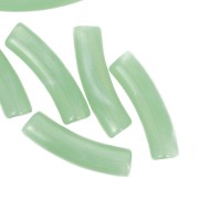 Perline tubolari curve 19x5 mm in acrilico traslucido - Lichene marmorizzato x10