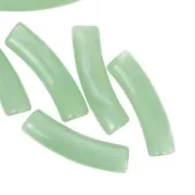 Perline tubolari curve 19x5 mm in acrilico traslucido - Lichene marmorizzato x10