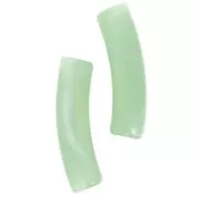 Perline tubolari curve 19x5 mm in acrilico traslucido - Lichene marmorizzato x10