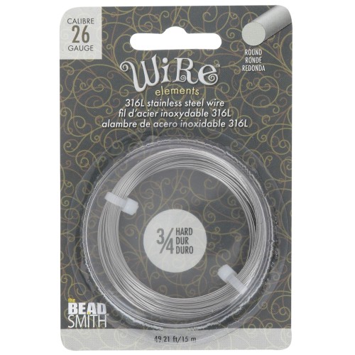 Filo tondo duro da 0,41 mm - Acciaio inox 316L x15m