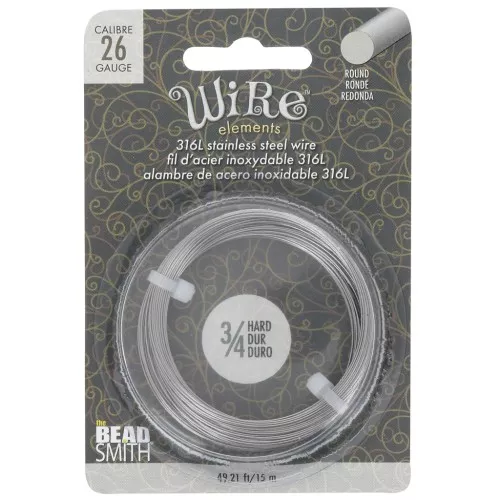 Filo tondo duro da 0,41 mm - Acciaio inox 316L x15m