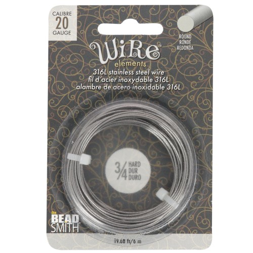 Filo tondo duro da 0,81 mm - Acciaio inox 316L x6m