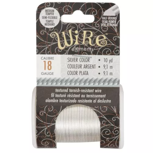 Filo di rame tondo ritorto da 1,02 mm, semiduro - Argentato anti-ossidazione x9.1m