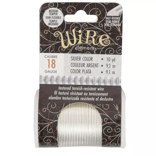 Filo di rame tondo striato da 1,02 mm, semiduro - Argentato anti-ossidazione x 9,1 m