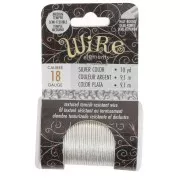 Filo di rame tondo martellato da 1,02 mm, semiduro - Argentato anti-ossidazione, 9,1 m