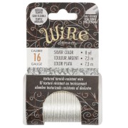 Filo di rame tondo martellato da 1,29 mm, semiduro - Argentato anti-ossidazione x7.3m