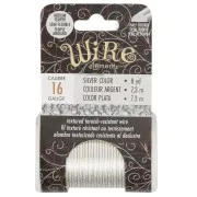 Filo di rame tondo martellato da 1,29 mm, semiduro - Argentato anti-ossidazione x7.3m
