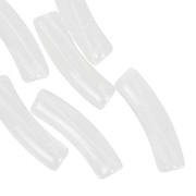 Perline tubolari curve 19x5 mm in acrilico trasparente - Trasparente x10