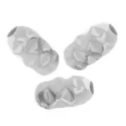 Perle di oliva 5x3 mm effetto stropicciato - Argento 925 x20