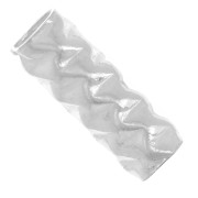 Perla tubolare 10x4 mm effetto diamante - Argento 925 x1