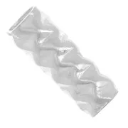 Perla tubolare 10x4 mm effetto diamante - Argento 925 x1