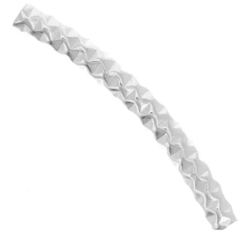 Perla tubolare curva 30x3 mm effetto diamante - Argento 925 x1