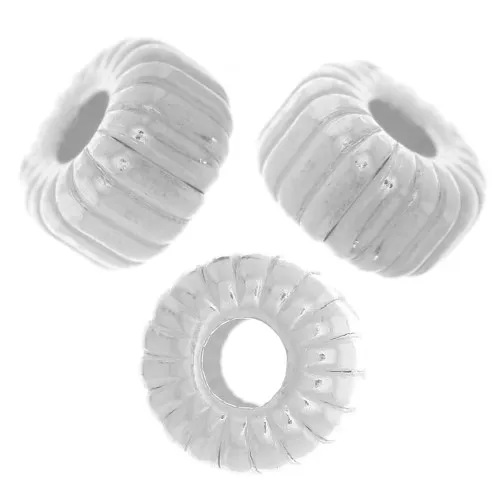 Perle rotonde striate 5 mm - Argento 925 x6