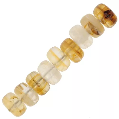 Perline rotonde 7x4 mm in acrilico trasparente - Mix Miel marmorizzato x20