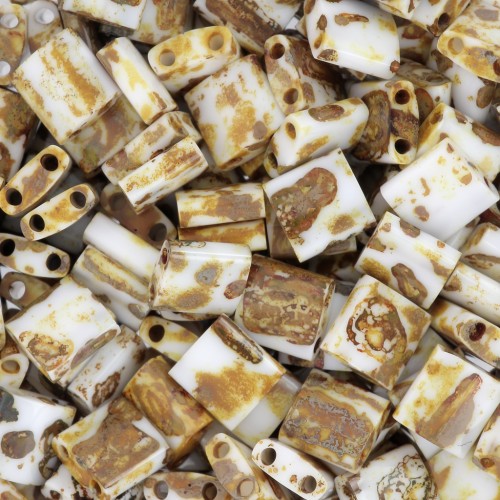 Perline Miyuki Tila 5x5x1,9 mm TL-4512 - Giallo opaco Picasso x100 g