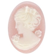 Cameo in resina 18x13 mm - lato sinistro - Rosa chiaro x1|raw }}