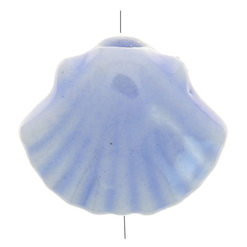 Perle conchiglia in ceramica 10x12 mm - Blu cielo iridescente x5