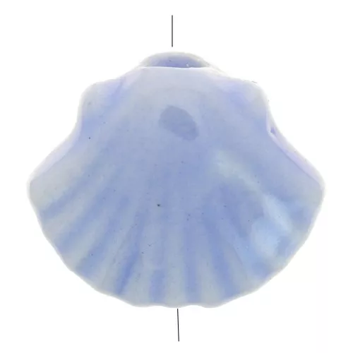 Perle conchiglia in ceramica 10x12 mm - Blu cielo iridescente x5