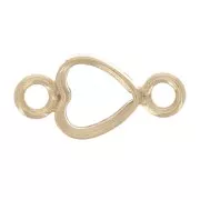 Distanziatore a cuore scavato 7x3,5 mm - Gold filled x1
