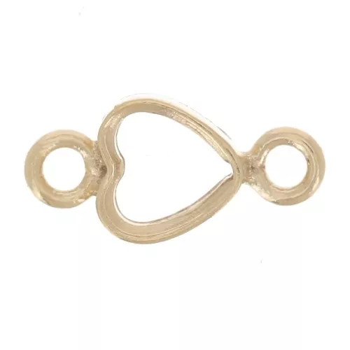 Distanziatore a cuore scavato 7x3,5 mm - Gold filled x1