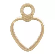 Mini ciondolo a cuore scavato 6x4 mm - Gold filled x1