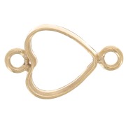 Distanziatore a cuore scavato 9x5,5 mm - Gold filled x1