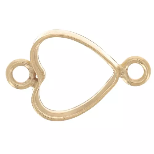 Distanziatore a cuore scavato 9x5,5 mm - Gold filled x1