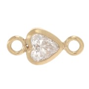 Distanziatore cuore in ossido di zirconio 7x3,5 mm - Gold filled - Cristallo|raw }}