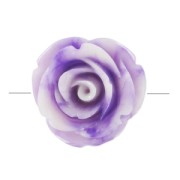 Perla sintetica a fiore da 20 mm - Viola marmorizzata - Crema x1|raw }}