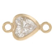 Distanziatore 8x4 mm Ossido di zirconio - Gold filled - Cristallo|raw }}