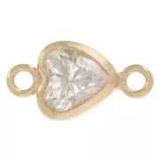 Distanziatore 8x4 mm Ossido di zirconio - Gold filled - Cristallo