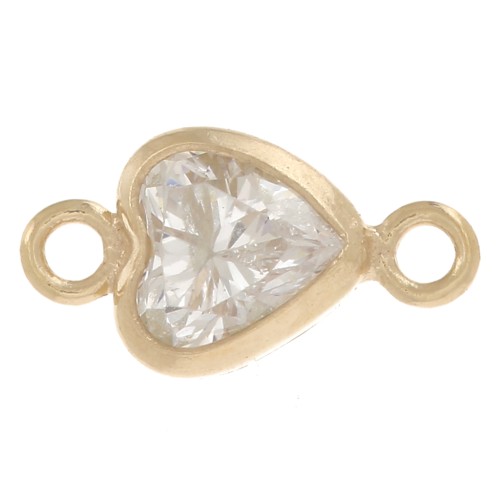 Distanziatore 8x4 mm Ossido di zirconio - Gold filled - Cristallo