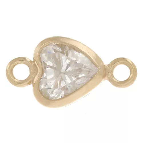 Distanziatore 8x4 mm Ossido di zirconio - Gold filled - Cristallo