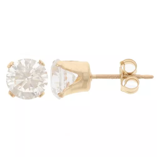 Orecchini da 6 mm in ossido di zirconio - Gold filled x2