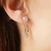 Orecchini da 6 mm in ossido di zirconio - Gold filled x2