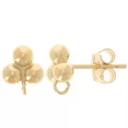 Orecchini 3 sfere 7x6 mm con cerchio aperto - Gold filled x2