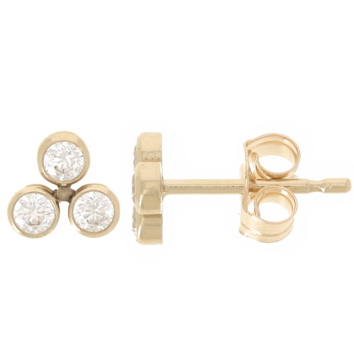 Orecchini 3 sfere 5 mm Ossidi di zirconio - Gold filled x2