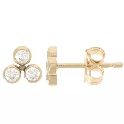 Orecchini 3 sfere 5 mm Ossidi di zirconio - Gold filled x2