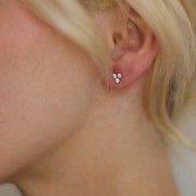 Orecchini 3 sfere 5 mm Ossidi di zirconio - Gold filled x2