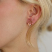 Orecchini a cerchio scavato da 10 mm Ossido di zirconio Gold filled x2