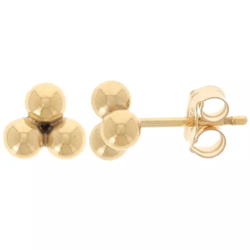 Orecchini perno 3 sfere 6 mm - Gold filled x2