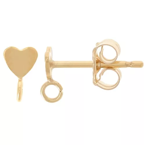Orecchini a cuore 6x3,5 mm con cerchio aperto - Gold filled x2