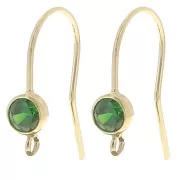 Verde - Orecchini con gancio e zirconi da 16 mm - Gold filled- Verde x2 Orecchini con gancio e zirconi da 16 mm - Gold filled- Verde x2