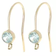 Aquamarine - Ganci per orecchie con zirconi da 16 mm - Gold filled Aquamarine x2 Ganci per orecchie con zirconi da 16 mm - Gold filled Aquamarine x2